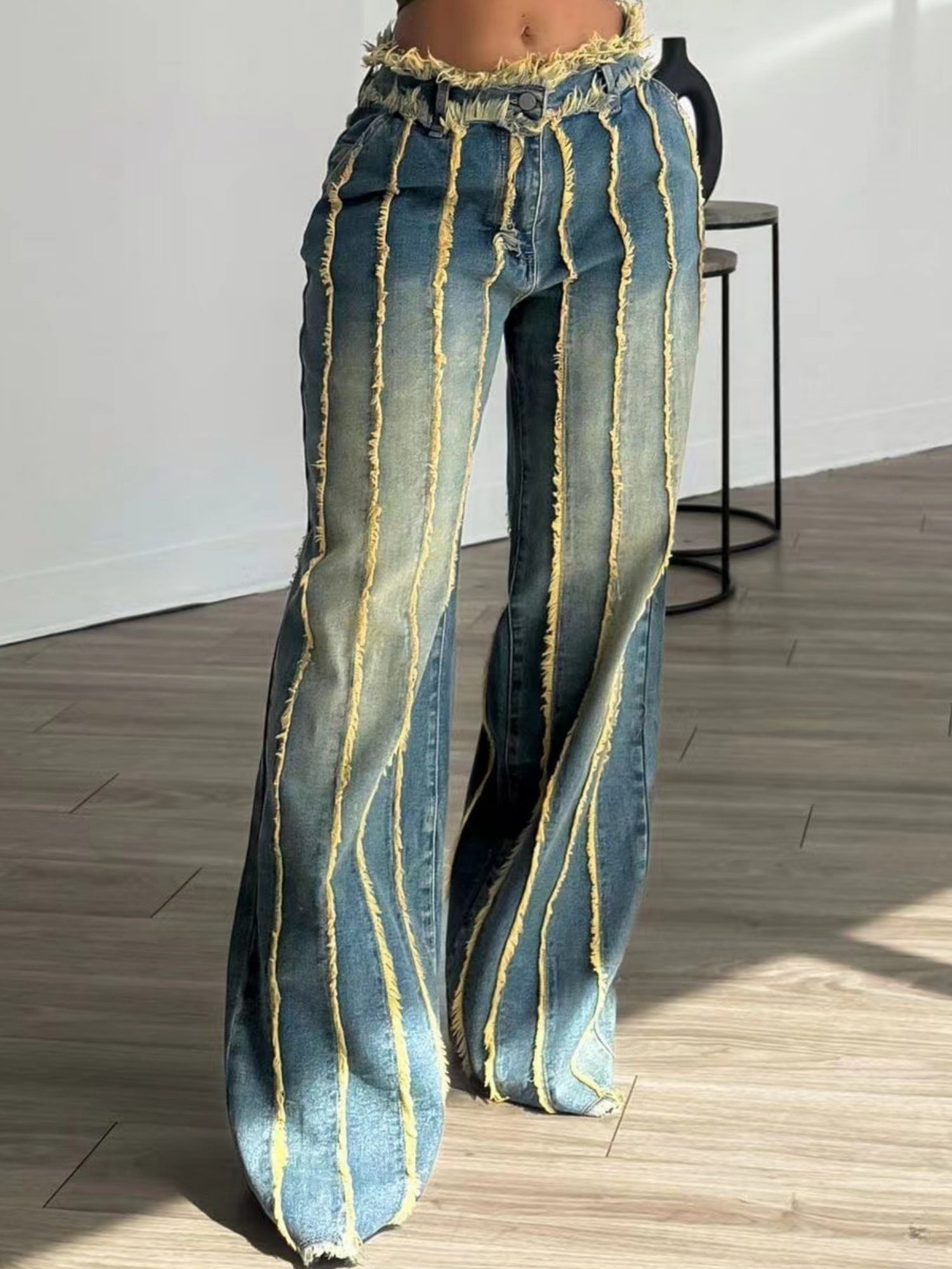Y2K Splicing Rough Edges Washing And Dyeing Jeans