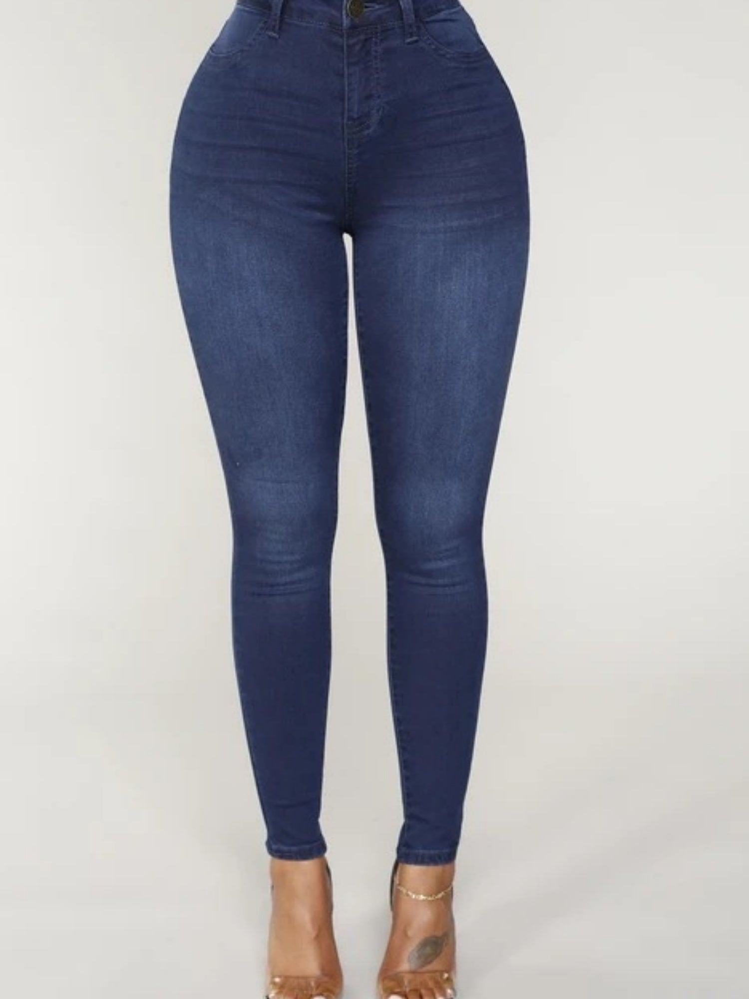 Washed Stretch Slimming Pencil Pants Jeans