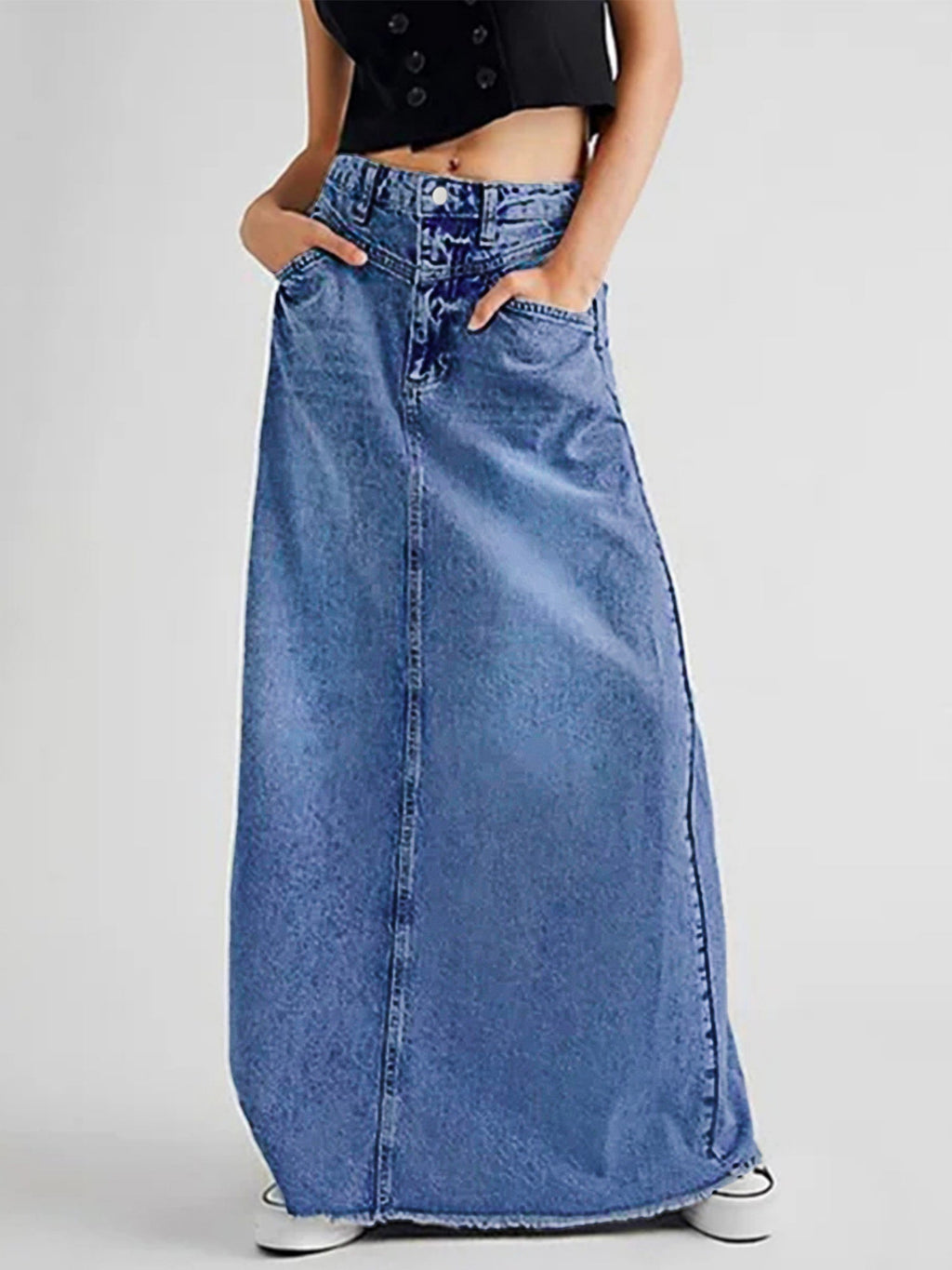 Denim Pocket High-waisted Skirts