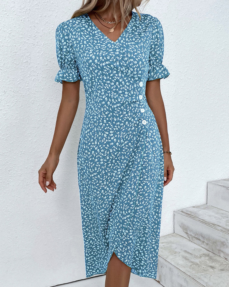 Lydia Boutique Dress with Buttons Evening Wear Edit