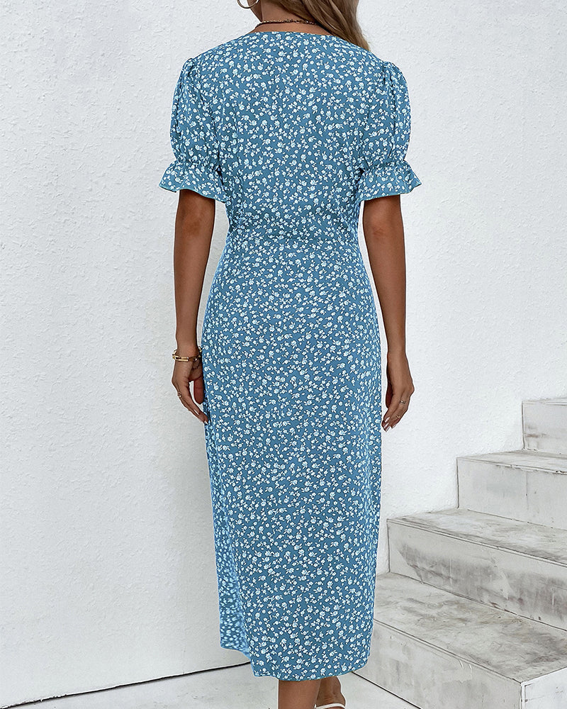 Lydia Boutique Dress with Buttons Evening Wear Edit