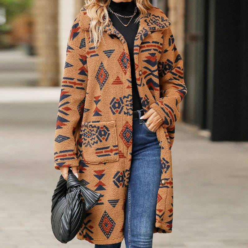 | Classic coat with lapel print