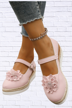 Flower Embellished Mary Jane Loafers