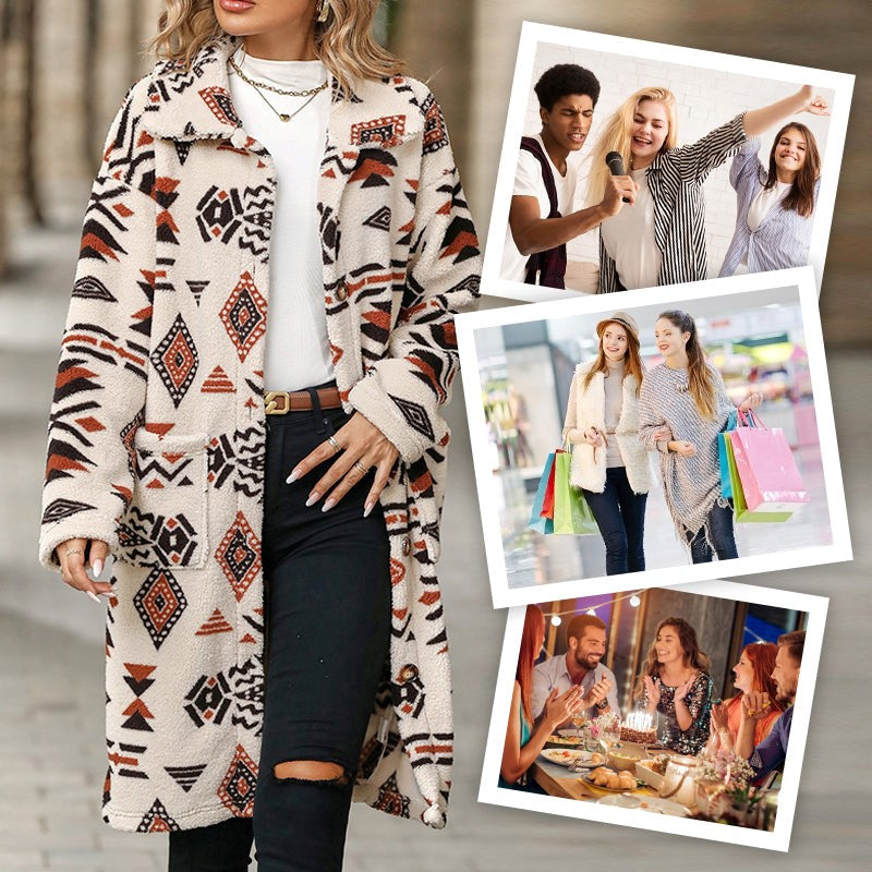 | Classic coat with lapel print