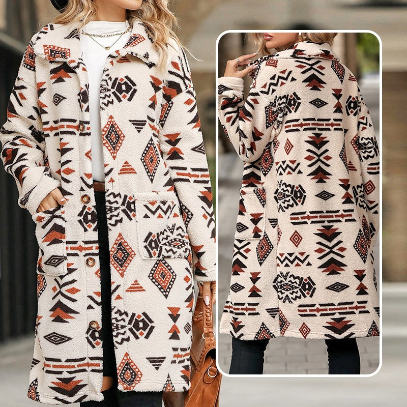 | Classic coat with lapel print