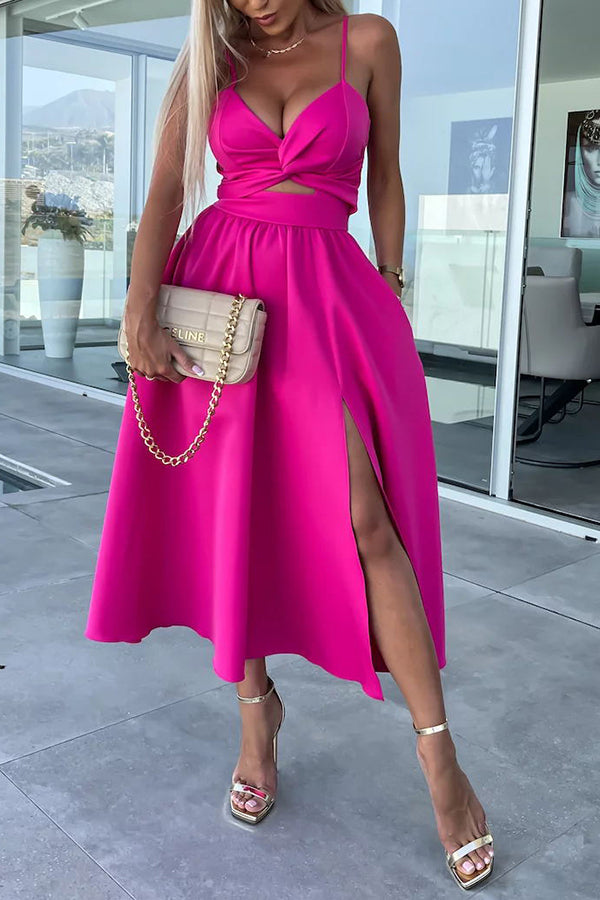 Genoveva Effortless Midi Dress with Cut Out Pockets Designer Edit