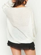 Cutout Baggy Knit Sweater