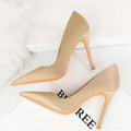 High Heels Women Pumps Pointed Shoes Lady Silks Satins