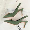 Metal Kitten Heels Hollow High Heels Woman Pumps Sexy Party Shoes