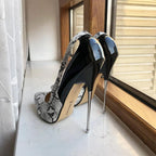 Snake Pattern Women Patchwork 16cm High Heels