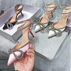 Summer Style PVC Transparent Pumps with String Beadbowknot for Women High Heels