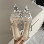 Clear PVC Square Buckle Pumps with Perspex High Heel