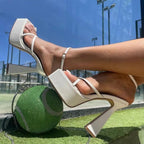 High Heel Platform Strappy Shoes for Fall Street Style