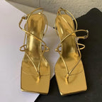 Peep Toe Women Sandals with Thin Low Heel