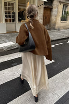 Retro Wool Blend Notch Lapel Casual Coat
