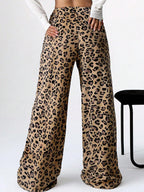 Leopard Print Wide Leg Pants