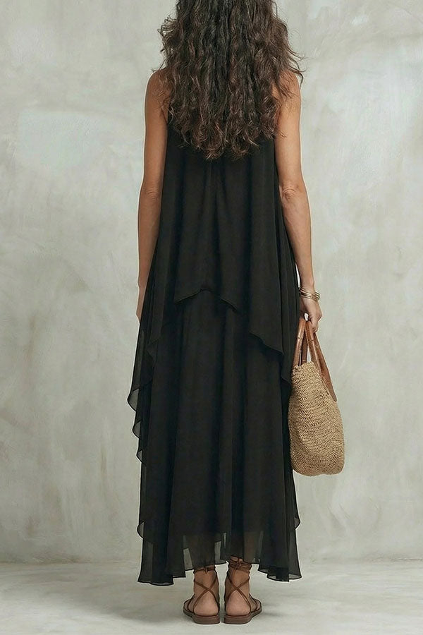 Ethereal Layered Ruffle Maxi Dress