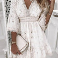 Natalia Premium Boho Lace Short Dress Chic Silhouette Collection
