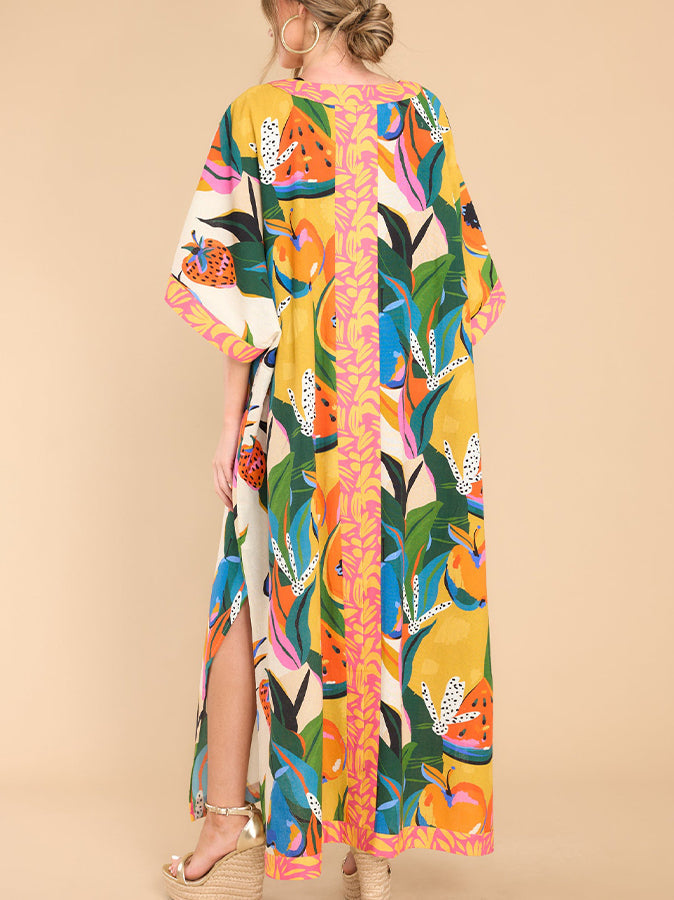 Hawaii scenery Printed  Kaftan