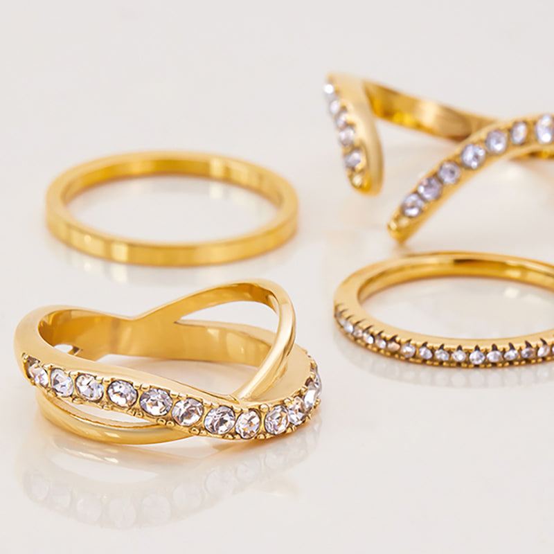 Western-style Affordable Luxury Geometric White Diamond Ring