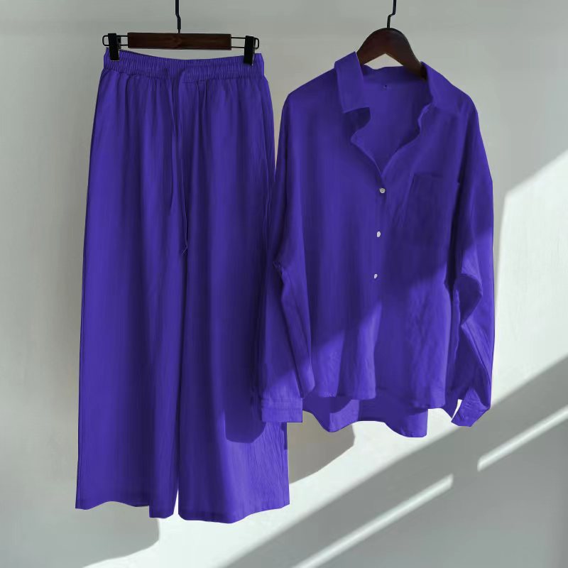 Casual  Loose Wide Legs Two-Pieces Set
