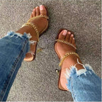 Clear PVC High Heel Slippers with Chain Design Square Toe Summer Fashion Slide