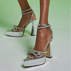Bowknot Party Pumps with Pointed Toe and Platform for Women