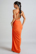 Ierra One Shoulder Cut Out Shirring Maxi Dress