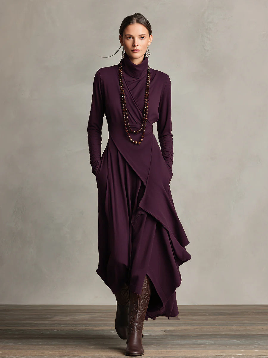 | Stretch Turtleneck Maxi Dress