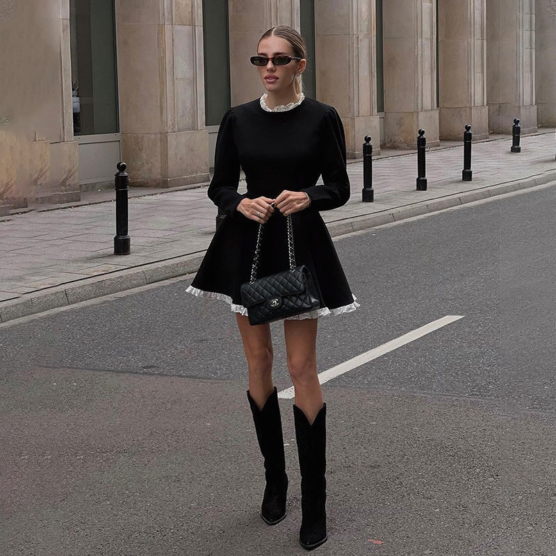 Isabelle A-Line Dress with Contrast Trim