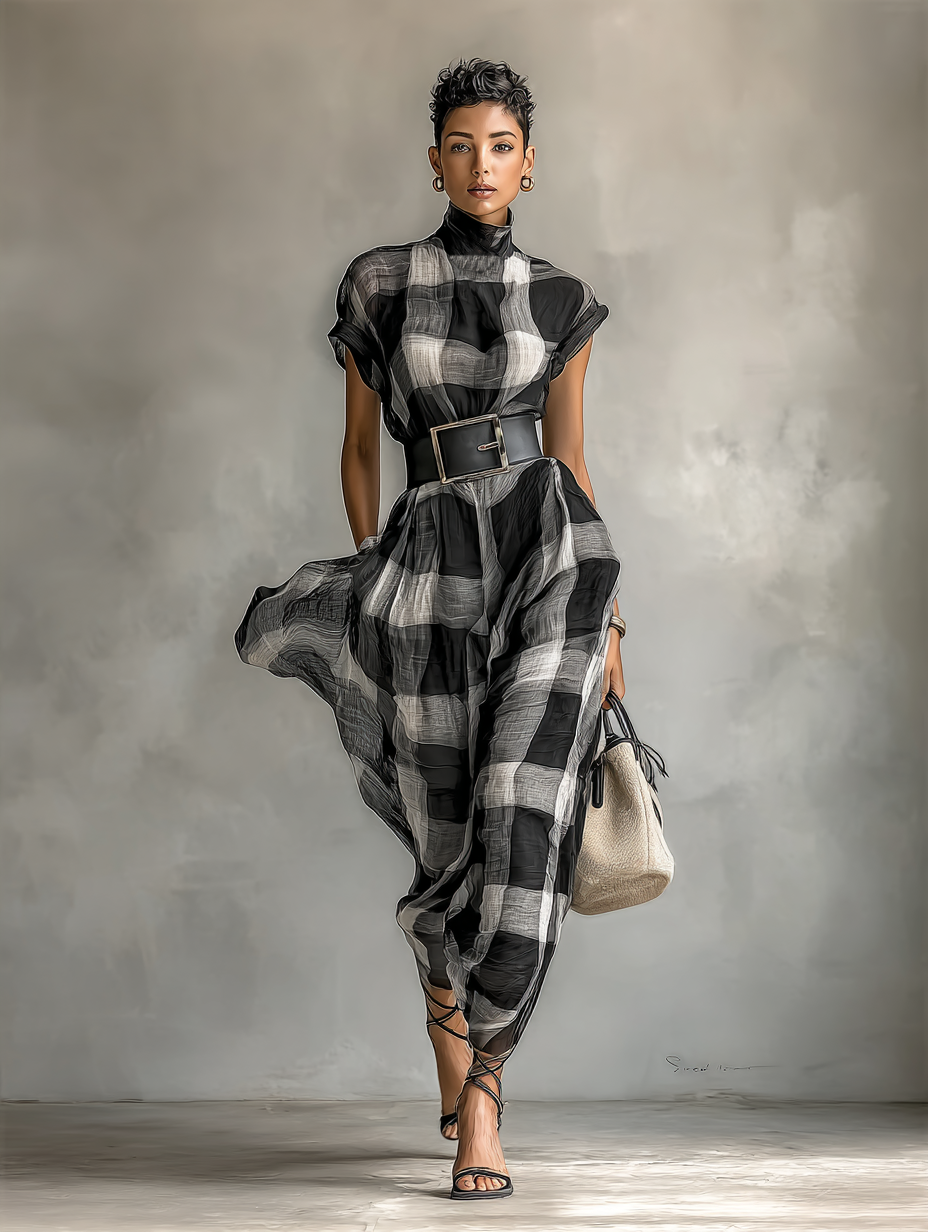 Elara | Plaid Maxi Dress