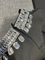 Bell-Sleeve Gown with Embellished Collar