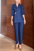 Exquisite and Fashionable Stand Lapel Neck Metal Button Long Sleeve Blazer