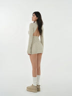 Open-Back Cable Knit Dress