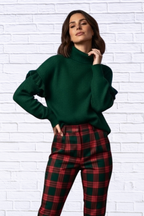 Turtleneck Dropped Shoulder Sweater _ Women__ Oversized Knit Pullover for Cozy Effortless Style