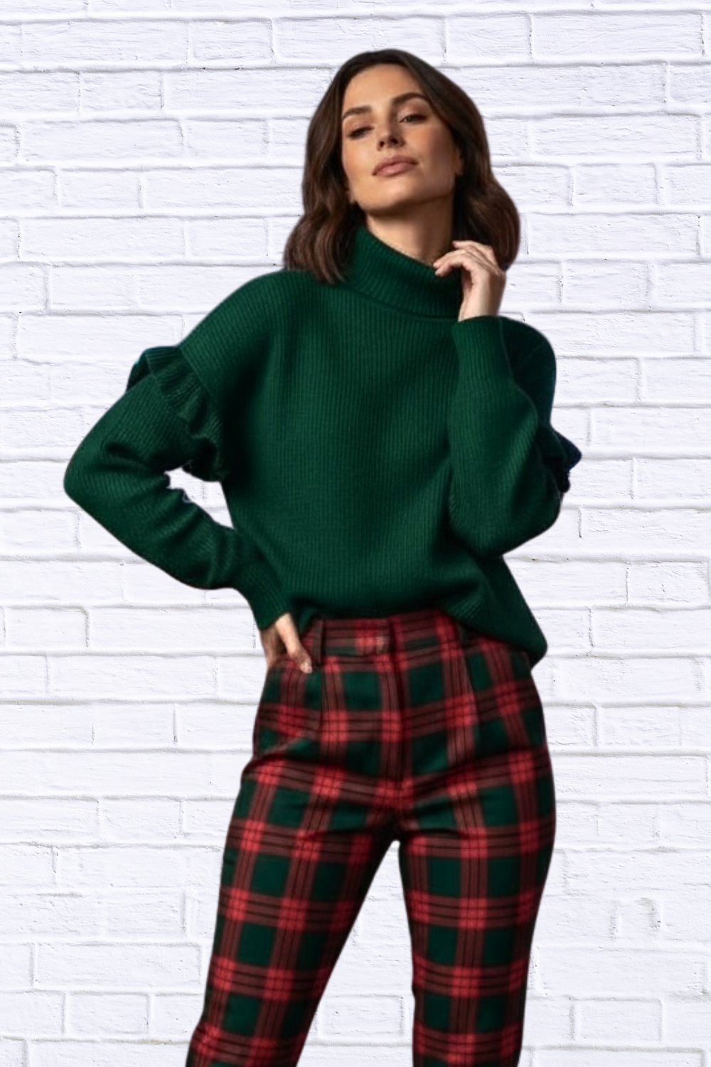 Turtleneck Dropped Shoulder Sweater _ Women__ Oversized Knit Pullover for Cozy Effortless Style