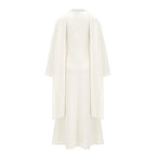 Piroska White Pearl Trim Shawl Detail Maxi Dress
