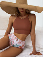 | High Neck Bikini Top with Thong