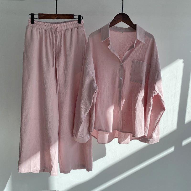 Casual  Loose Wide Legs Two-Pieces Set