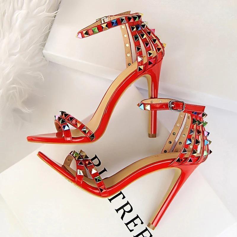 Rivets Women Sandals Roman Style Heeled Sandals