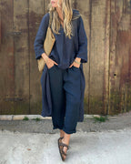 | Women’s Relaxed Long Tunic and Pant Set