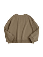 Solid Color V Neck Label Decor Oversized Hoodie