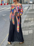 Katia Minimalist Dress with Color Print Designer Edit