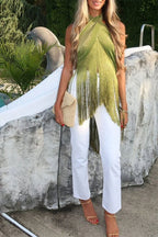 Metallic Tassel Scarf: Perfect for A Luxurious Halter Top or A Belted Skirt