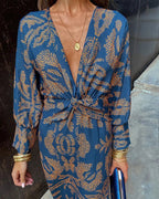 Claudia Timeless Long Sleeved Dress with Floral Print Elevated Occasion Wear