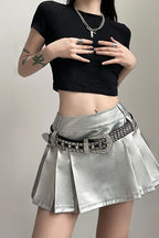 High Waist Pleated Bodycon Skirt