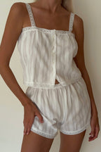 Fashion Cotton Cami Shorts Two Piece Set