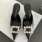 Crystal Buckle Slingback Pumps Slipper for Women
