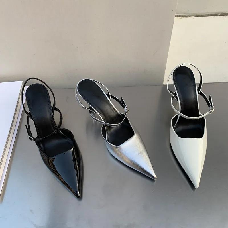 Spring Women's Slingback Shoes with Shallow Buckle Strap and Elegant Low Thin Heels
