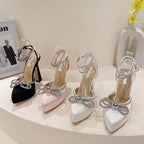 Bowknot Party Pumps with Pointed Toe and Platform for Women